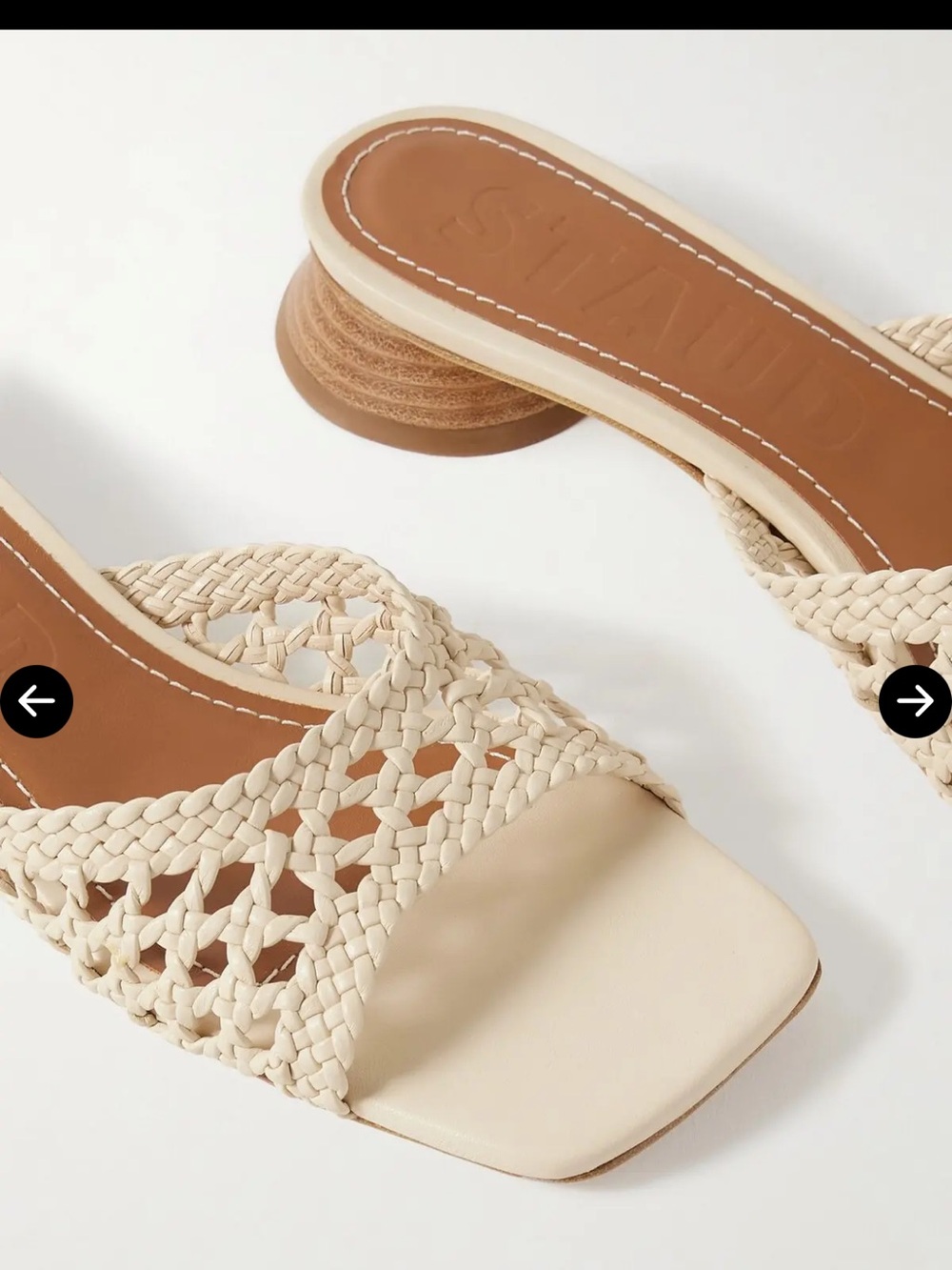 STAUD Simone Braided Leather Sandals